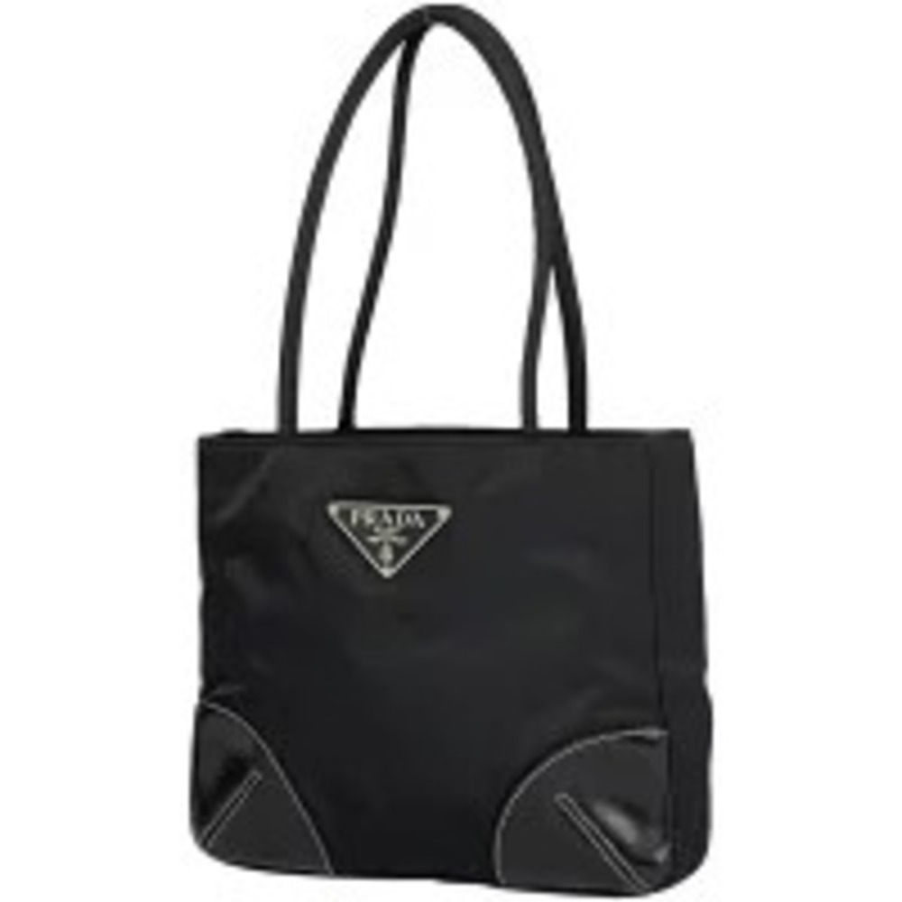 Prada Plate Handbag Tote Bag Nero Black